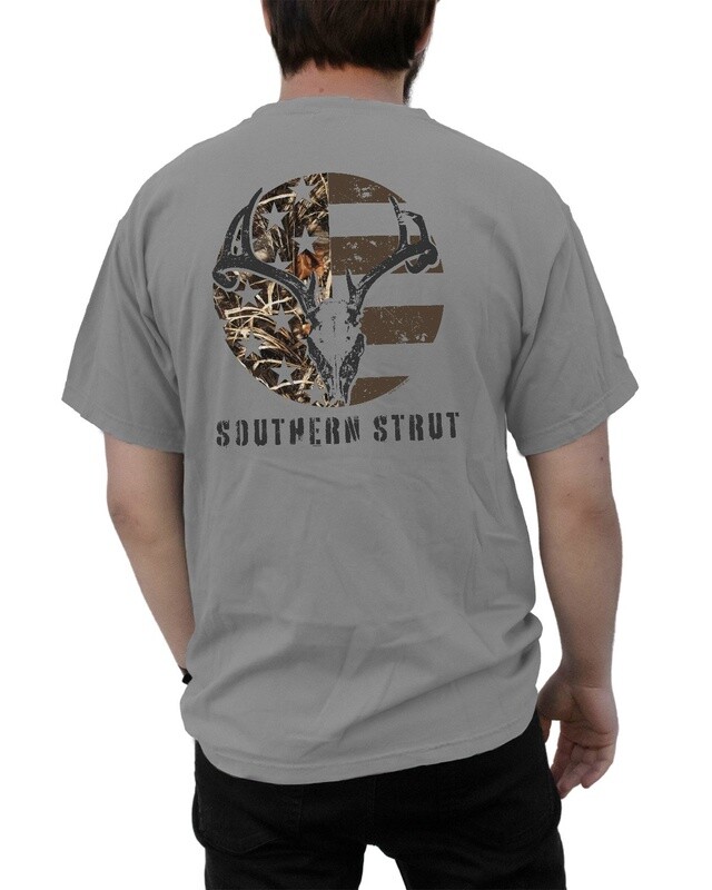 Camo Skull Tee - Dove Grey