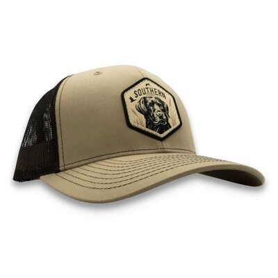 Duck Lab Patch Trucker Hat - Khaki/Coffee