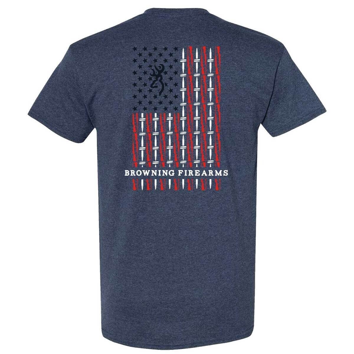 Rifle Bullet Flag Tee - Heather Navy, Size: MD