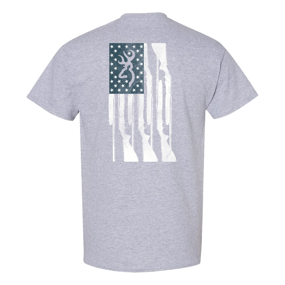 Two Tone Rifle Flag Tee - Sport Grey