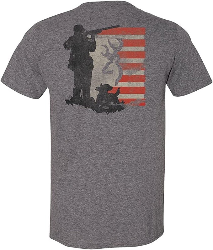 Hunter and Dog Flag Tee - Graphite Heather