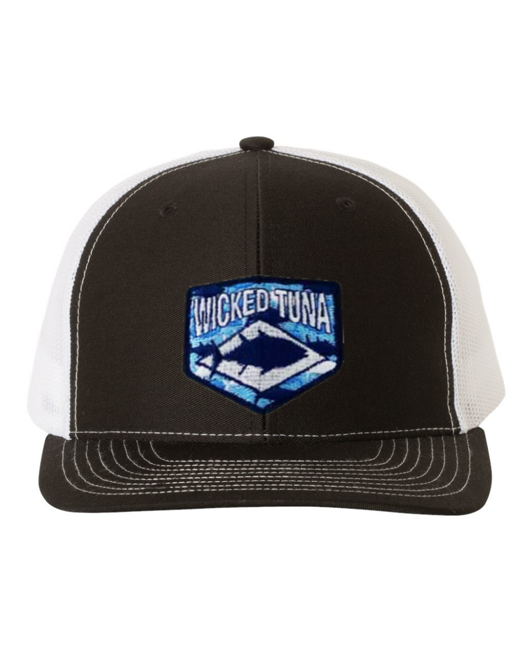 WT Camo Tuna Trucker Hat, Color: Black/White