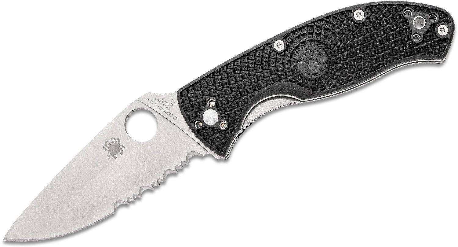 Spyderco Tenacious Lightweight Combo Edge Linerlock Folding Knife Black