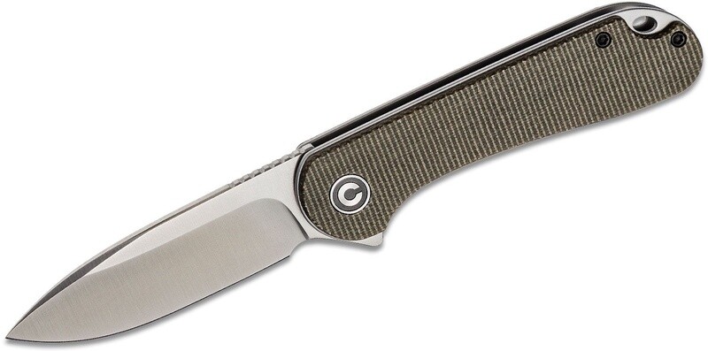 CIVIVI  Elementum Flipper D2 Satin Blade Knife Dark Green Micarta