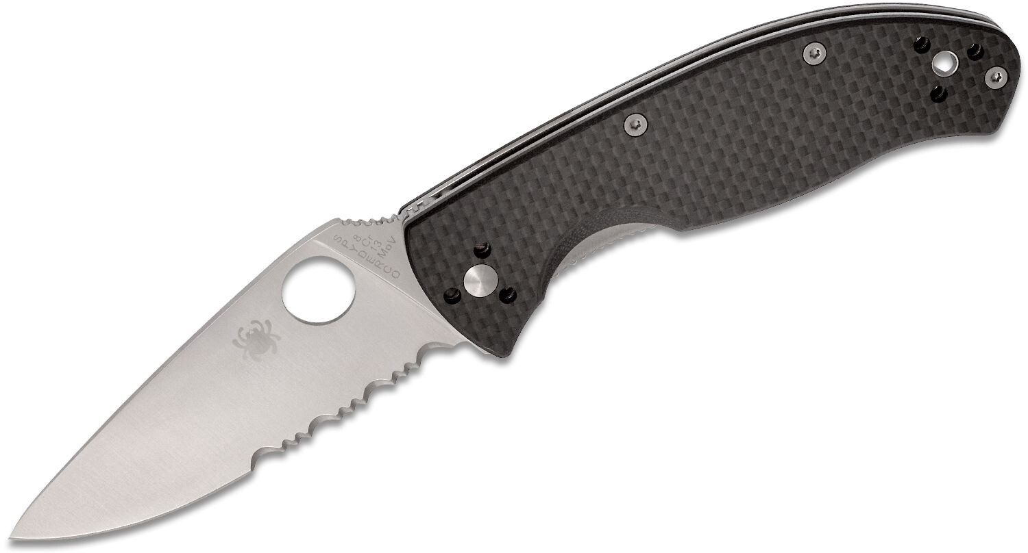 Spyderco Tenacious Carbon Fiber Combo Blade Folding Knife