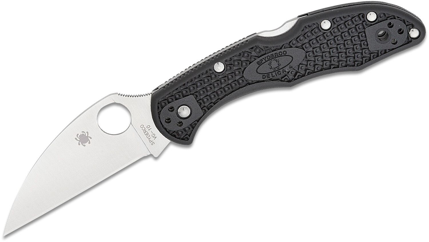 Spyderco Delica 4 Wharncliffe Standard Edge Lockback Folding Knife Black