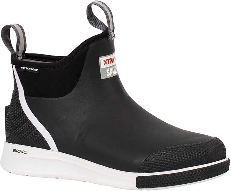 XTRATUF Men&#39;s 6&quot; Black Ankle Deck Boot Sport