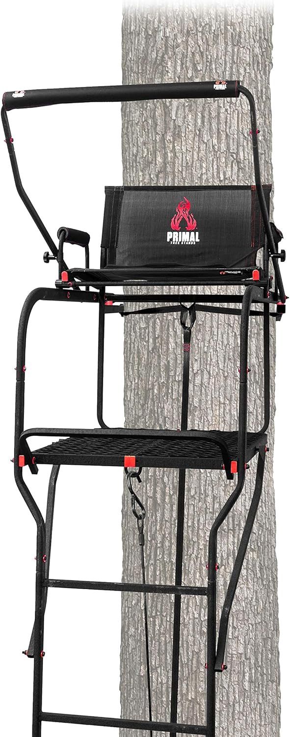 Primal Treestands The Mac Daddy Extra Wide Deluxe Ladder Tree Stand 22&#39;