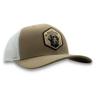 Duck Lab Patch Trucker Hat - Khaki/White