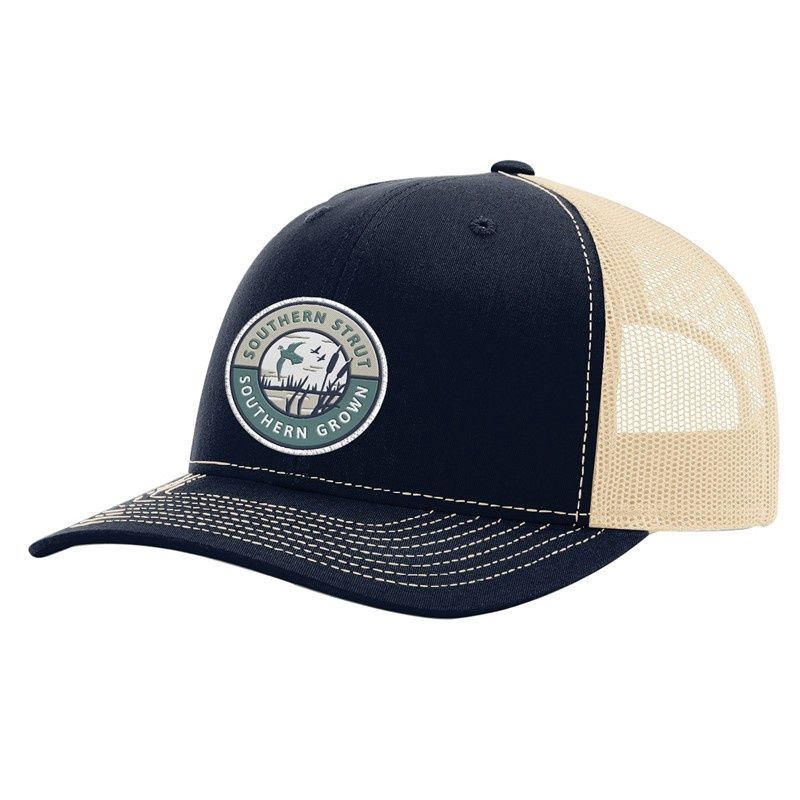Marsh Flight Patch Trucker Hat - Navy/Khaki