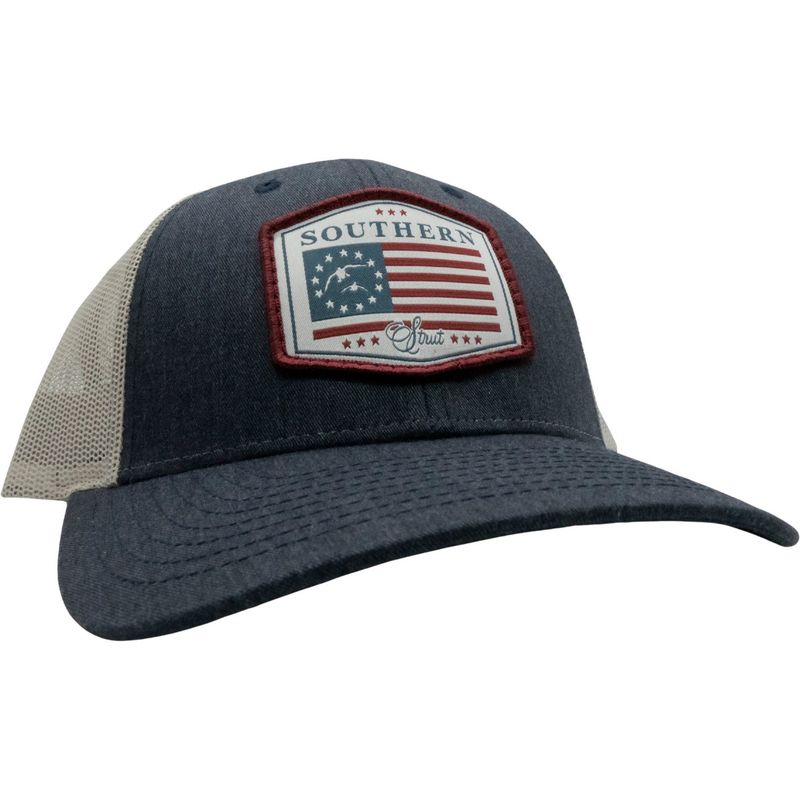 USA Duck Patch Trucker Hat - Navy/Lt Grey