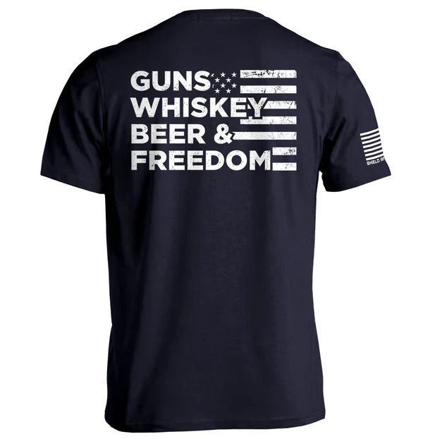 Guns Whiskey Beer and Freedom Tee