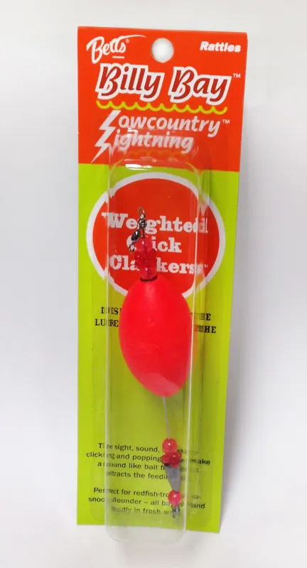 Billy Bay Low Country Lightning Weighted Click Clacker 2.5" Oval Red