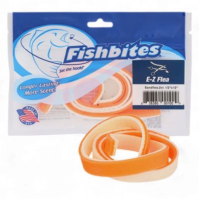 Fishbites E-Z SANDFLEA LONG LASTING 2PK ORANGE/WHITE