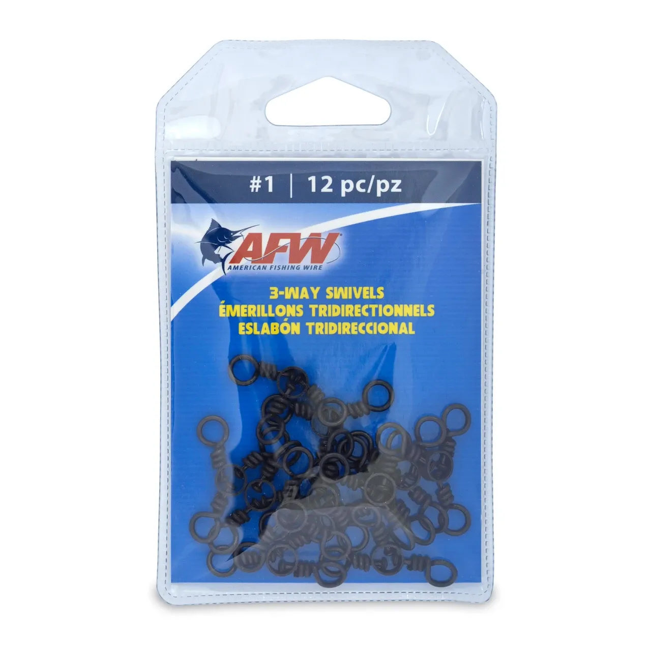 AFW BRASS 3 WAY SWIVELS SIZE 1 80 LB TEST 12 PK