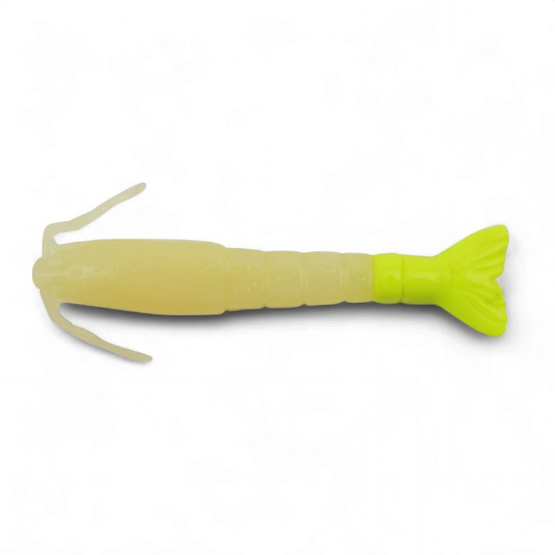 Berkley GULP! SALTWATER SHRIMP 3'' 6PK GLOW/CHARTREUSE