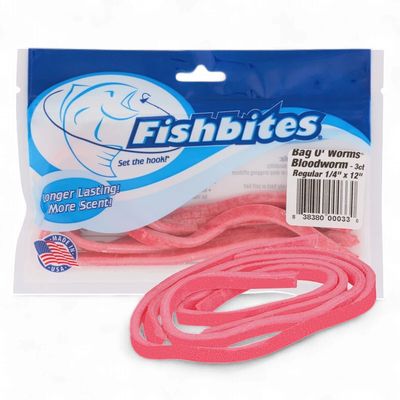 Fishbites BAG O' WORMS - 3PK BLOODWORM