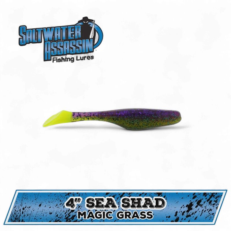 Saltwater Assassin 4" Sea Shad 10 Ct Magic Grass