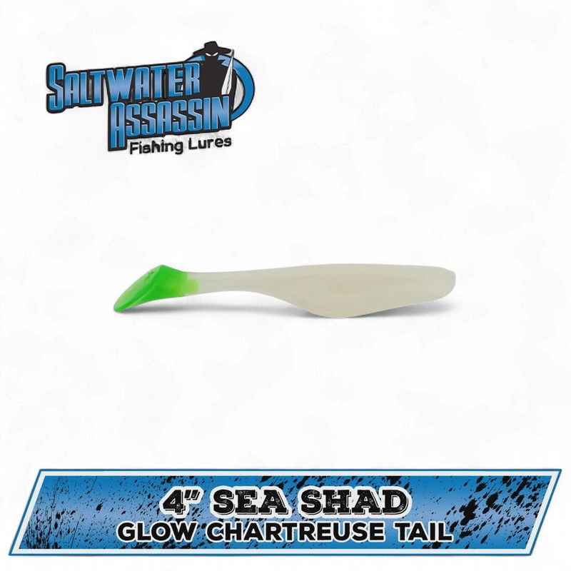 Saltwater Assassin 4" Sea Shad 10 Ct Glow/Chart