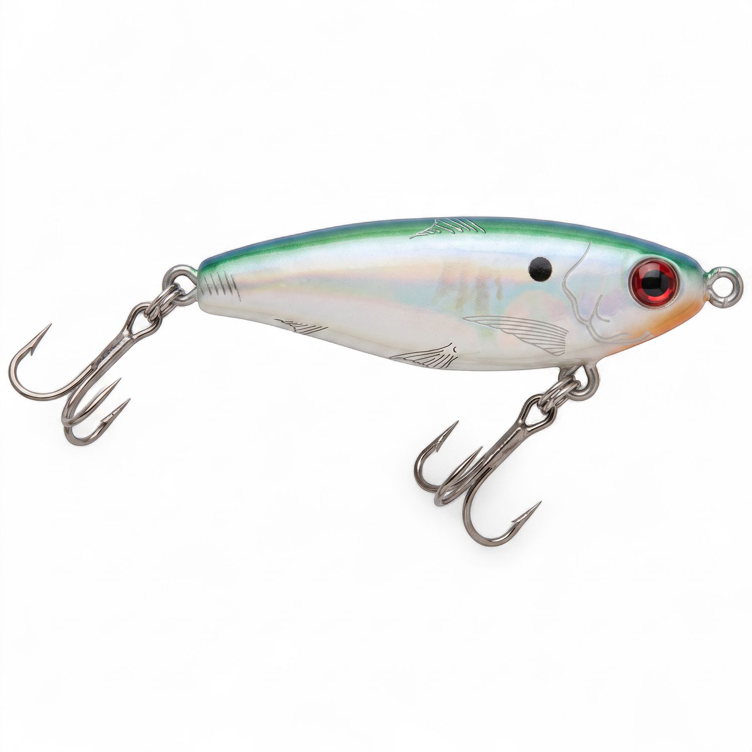 MirrOlure MirrOdine Suspending Twitchbait 2 5/8'' 3/8 OZ 18SBG Grn/White/Silv