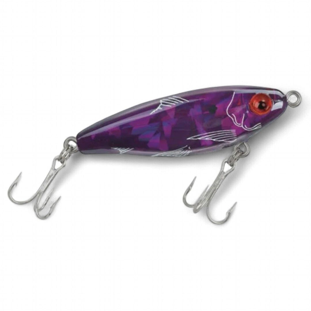 MirrOlure MirrOdine Suspending Twitchbait 2 5/8'' 3/8 OZ Broken Glass/Purp Demons