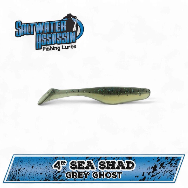 Saltwater Assassin 4" Sea Shad 10 Ct Grey Ghost
