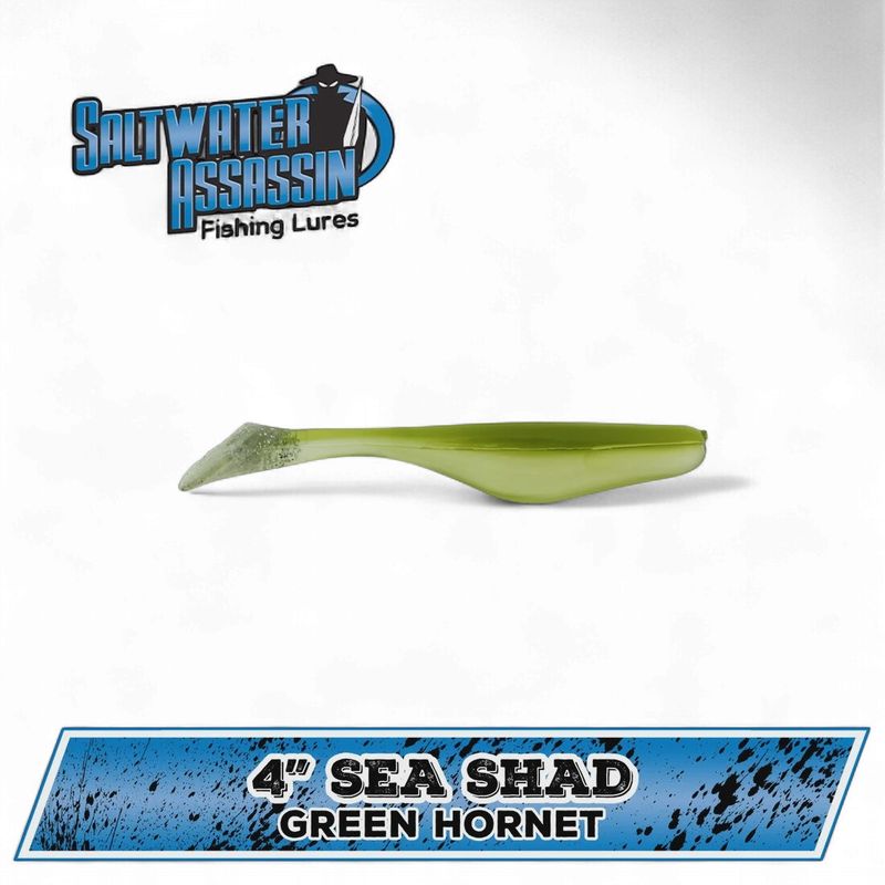 Saltwater Assassin 4" Sea Shad 10 Ct Green Hornet