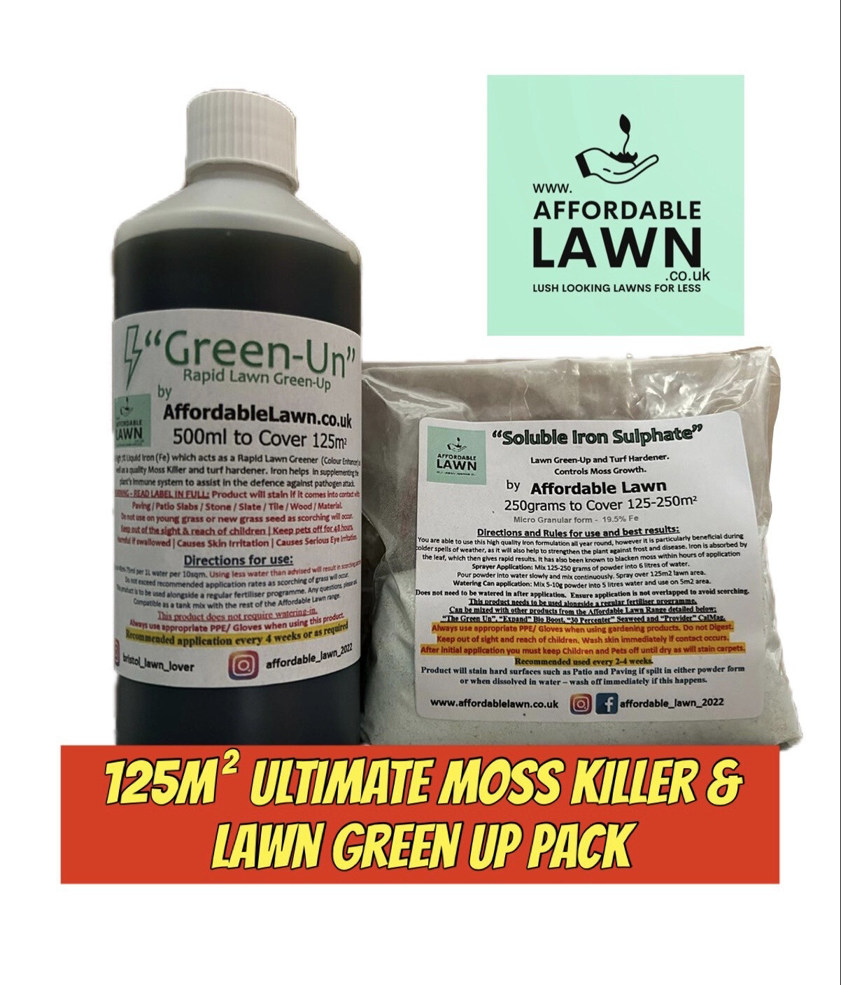 Ultimate Iron Moss Killer & Green Up Pack For 125m2