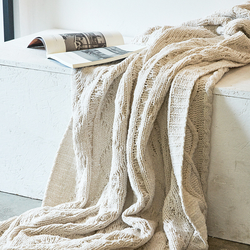 Gergil Chenille Knitted Blanket Leisure Blanket Sofa Throw Blanket Air Conditioning Blanket Fur Blanket Home Soft Decoration Car Blanket