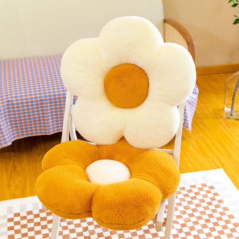 Cross-border Rabbit Fur Flower Cushion Office Sofa Chair Student Cushion Petal Futon Sunflower Pillow Cushion
