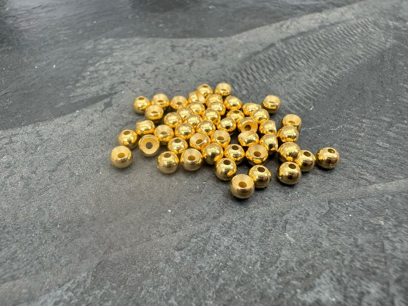 Tungsten Perlen - Gold - gelocht - 4mm Tungsten Perlen - Gold - gelocht - 4mm