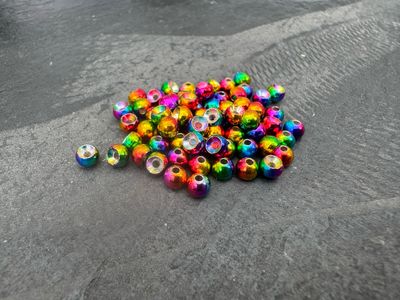 Tungsten Perlen - Rainbow - gelocht - 4mm Tungsten Perlen - Rainbow - gelocht - 4mm