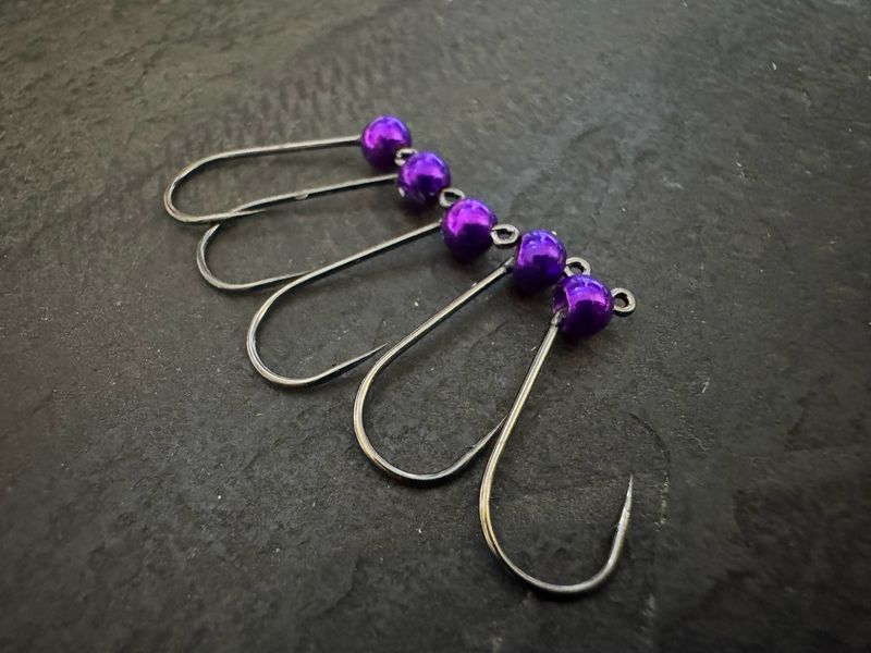 4er-Jig-Haken mit Tungsten - Purple
