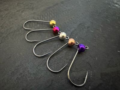 4er-Jig-Haken mit Tungsten - Mix