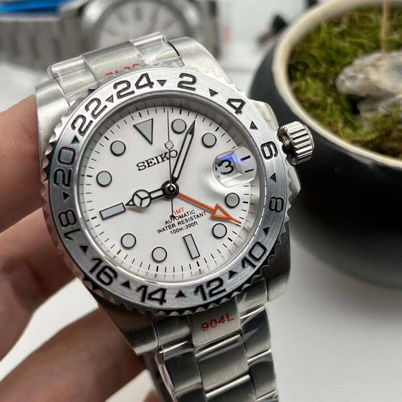 Seiko-lex NH34 Explorer II White GMT