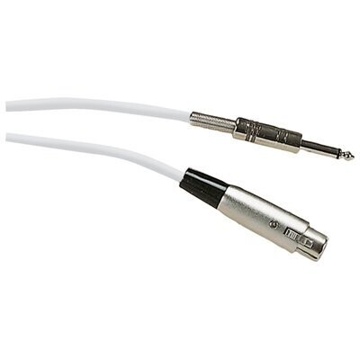 Unbalanced 3 Pin XLR to 6.35 mm Jack Plug Microphone Lead 6M