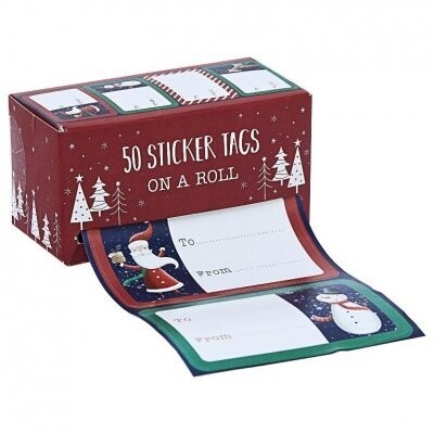 WOODLAND SANTA 50 STICKERS ROLL
