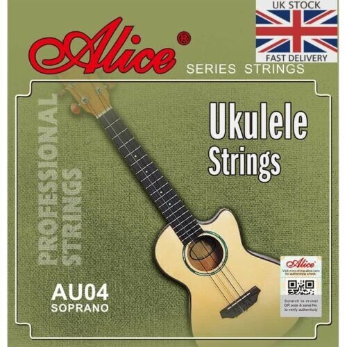 Full Set Of Ukulele Strings Alice AU04 Soprano. Tuning B F# D A Clear Nylon