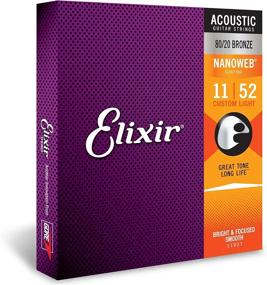 Elixir Custom Light Acoustic Guitar Strings 11-52