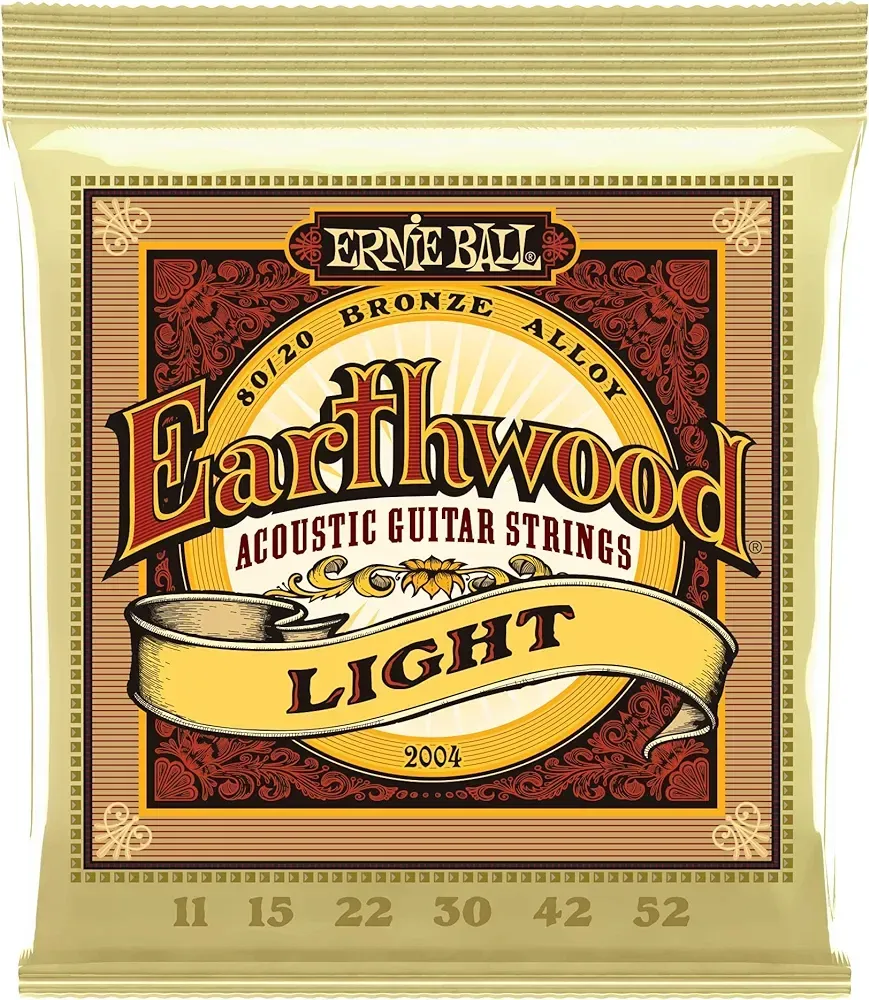Ernie Ball Earthwood 80/20 Bronze 11-52 Acoustic Guitar Strings, Light