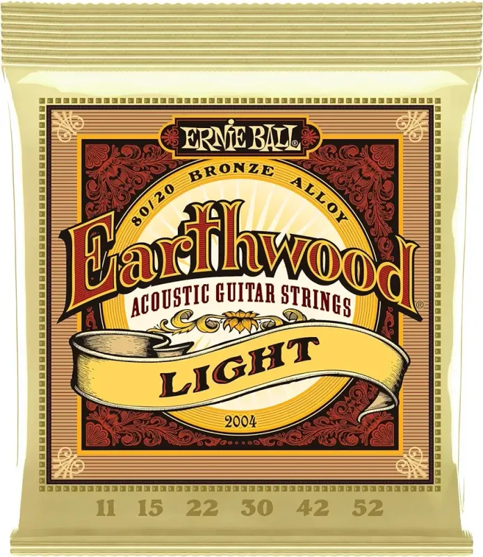 Ernie Ball Earthwood 80/20 Bronze 11-52 Acoustic Guitar Strings, Light
