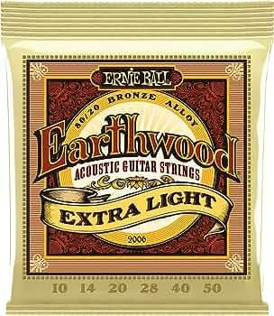 Ernie Ball Earthwood 80/20 Bronze 10-50 Acoustic Guitar Strings, Extra Light