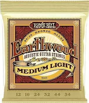 Ernie Ball Earthwood 80/20 Bronze 12-54 Acoustic Guitar Strings, Medium-Light