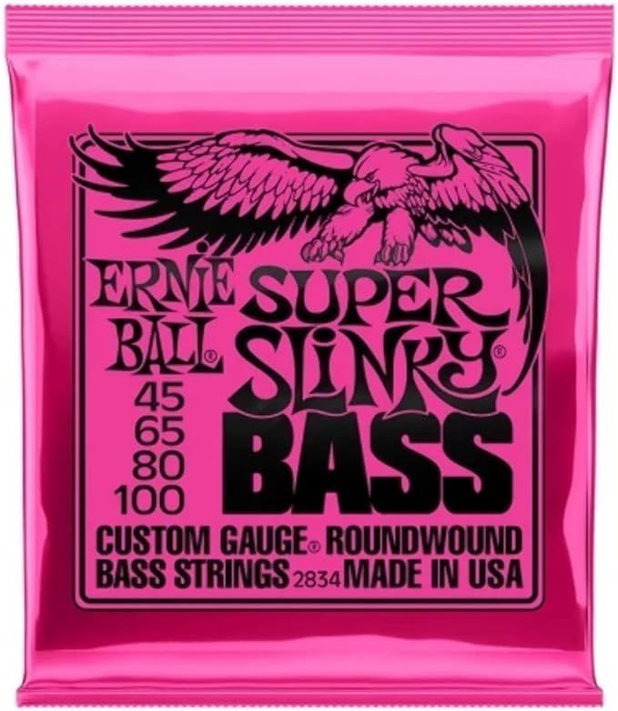 Ernie Ball Super Slinky Nickel Wound Electric Bass Strings - 45-100 Gauge