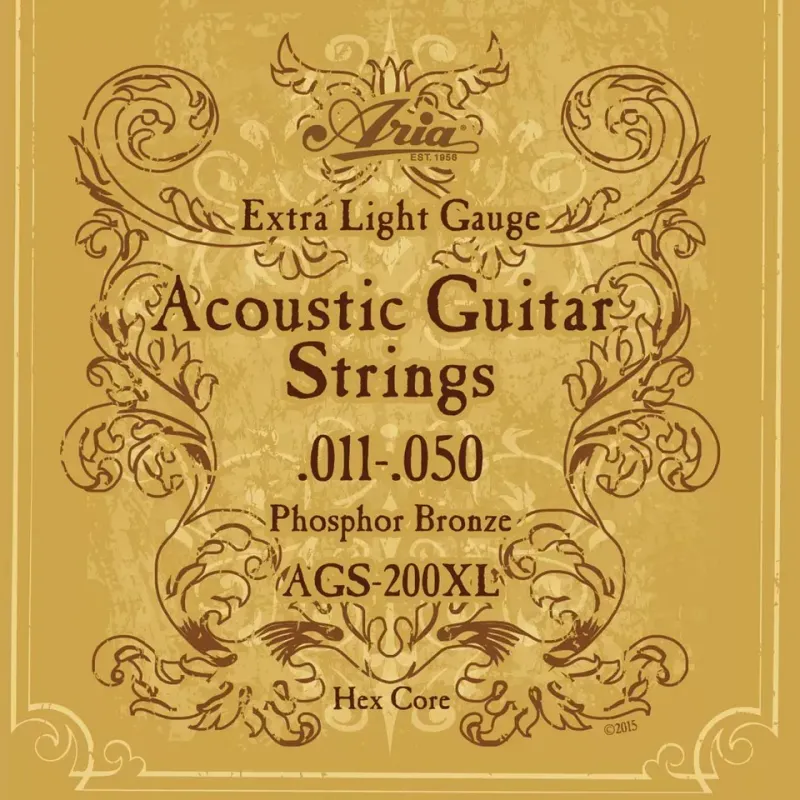 Aria Acoustic Guitar Folk Guitar Strings Extra Light Phosphor Bronze