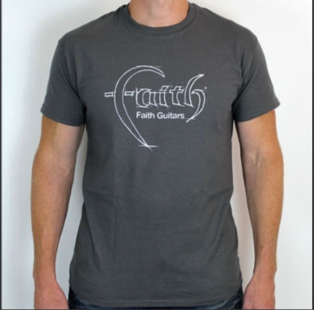 Faith Guitars T-Shirt Charcoal/White