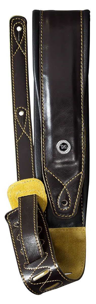 TGI Guitar Strap Padded Leather Double Stitch