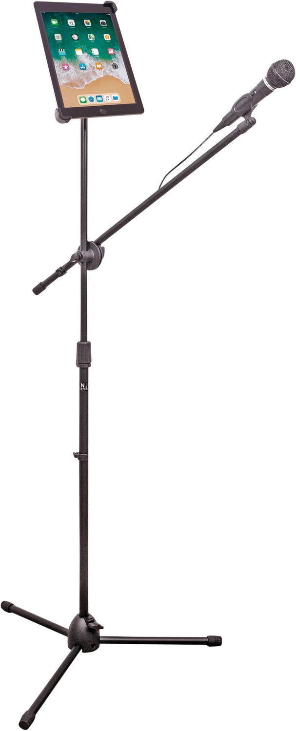 New Jersey Sound Black Microphone Boom Arm Stand inc. tablet housing