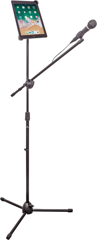 New Jersey Sound Black Microphone Boom Arm Stand inc. tablet housing