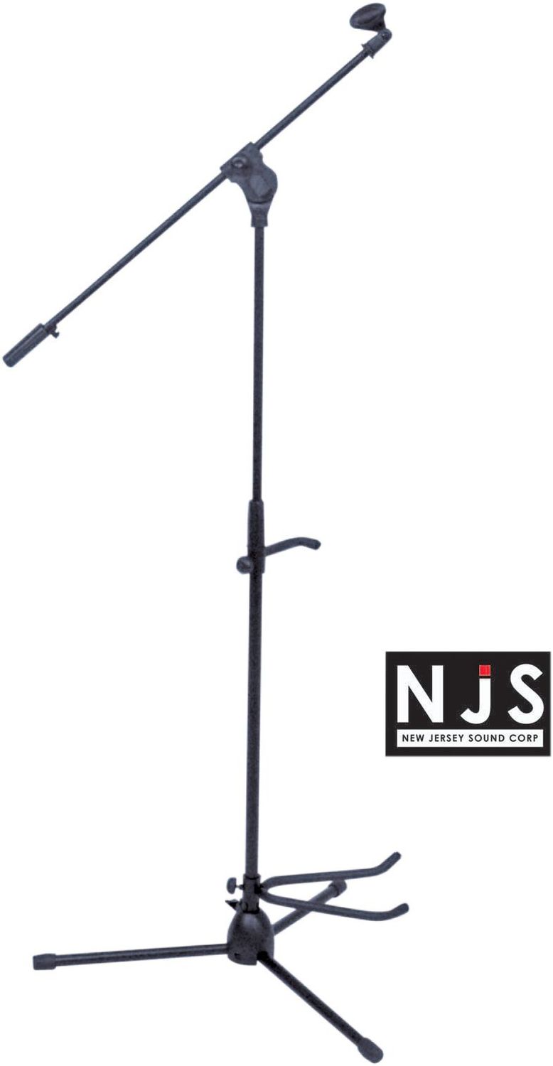 Microphone Stand with Boom Arm, Tripod Base and Guitar Stand